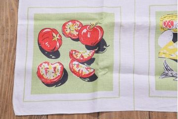 ヴィンテージ雑貨　イギリスビンテージ　ランチョンマット　キッチンクロス(テーブルクロス、キッチンリネン、布)(R-037774)