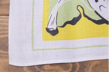 ヴィンテージ雑貨　イギリスビンテージ　ランチョンマット　キッチンクロス(テーブルクロス、キッチンリネン、布)(R-037774)
