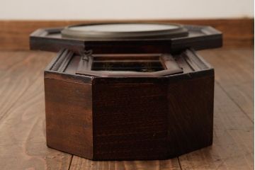 アンティーク雑貨　上品でレトロなデザインの八角掛け時計(柱時計、振り子時計)(R-037776)