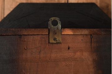 アンティーク雑貨　上品でレトロなデザインの八角掛け時計(柱時計、振り子時計)(R-037776)