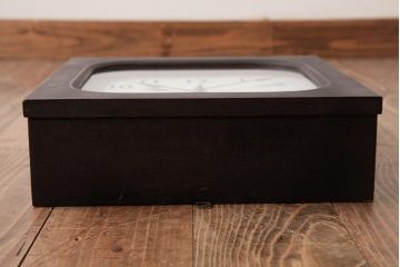 レトロ雑貨　ANSONIA(アンソニア)　テンプ式　シンプルモダンな柱時計(掛け時計、古時計)(R-037778)