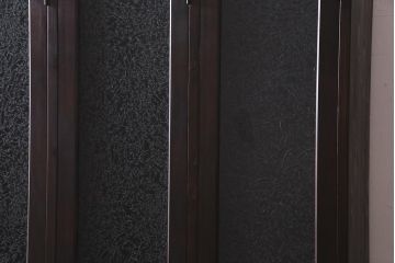 ラフジュ工房オリジナル　ヒノキ無垢材・ヒバ材　結霜ガラス入り　レトロな佇まいが魅力的な3人用ロッカー(ワードローブ)(R-037784)