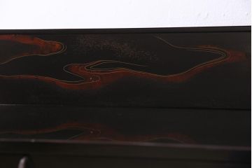 ビンテージ　国産工芸家具　漆塗り・螺鈿細工　上質な和の雰囲気漂う茶棚(飾り棚、収納棚、ヴィンテージ)(R-037788)