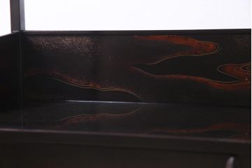 ビンテージ　国産工芸家具　漆塗り・螺鈿細工　上質な和の雰囲気漂う茶棚(飾り棚、収納棚、ヴィンテージ)(R-037788)