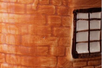 ヴィンテージ雑貨　イギリス　Price & Kensington(プライス&ケンジントン)　Cottage Ware　ビスケットポット(ジャー、小物入れ、ビンテージ)(R-037789)