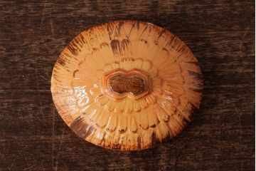 ヴィンテージ雑貨　イギリス　J.SHAW & SON　コテージ型のビスケットポット(ジャー、小物入れ、ビンテージ)(R-037790)