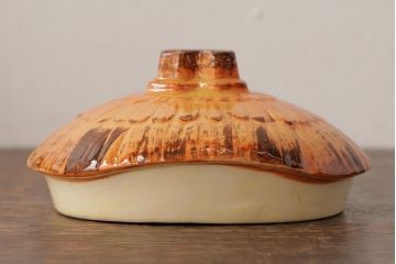 ヴィンテージ雑貨　イギリス　J.SHAW & SON　コテージ型のビスケットポット(ジャー、小物入れ、ビンテージ)(R-037790)