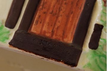 ヴィンテージ雑貨　イギリス　J.SHAW & SON　コテージ型のビスケットポット(ジャー、小物入れ、ビンテージ)(R-037790)