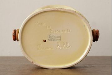 ヴィンテージ雑貨　イギリス　J.SHAW & SON　コテージ型のビスケットポット(ジャー、小物入れ、ビンテージ)(R-037790)