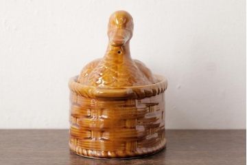 ヴィンテージ雑貨　イギリス　アヒルの卵入れ(小物入れ、ポット、ビンテージ)(R-037791)