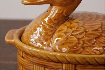 ヴィンテージ雑貨　イギリス　アヒルの卵入れ(小物入れ、ポット、ビンテージ)(R-037791)
