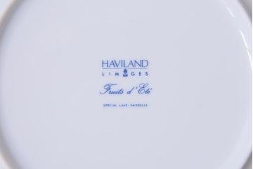 中古　リモージュ　HAVILAND(アビランド)　フリュイエテ　エメラルド　プレート(皿)(R-037794)
