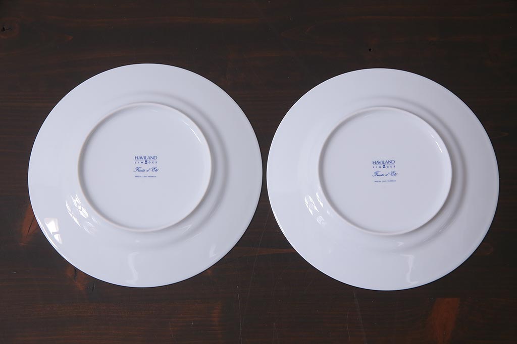 中古　リモージュ　HAVILAND(アビランド)　フリュイエテ　エメラルド　プレート(皿)(R-037795)