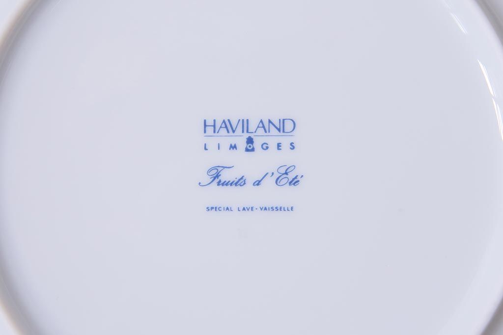中古　リモージュ　HAVILAND(アビランド)　フリュイエテ　エメラルド　プレート(皿)(R-037795)