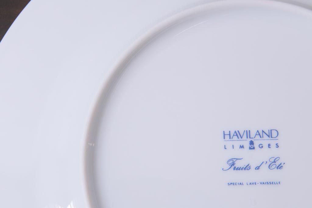 中古　リモージュ　HAVILAND(アビランド)　フリュイエテ　エメラルド　プレート(皿)(R-037795)