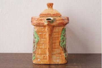 ヴィンテージ雑貨　イギリスビンテージ　コテージスタイルの可愛らしいコーヒーポット(ティーポット)(R-037799)