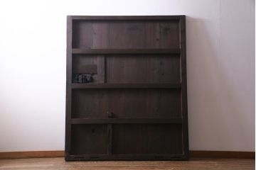 アンティーク建具　明治大正期　新潟産　前面鉄板　特大金具が存在感を放つ蔵戸(鉄扉、引き戸、玄関戸)(R-037805)
