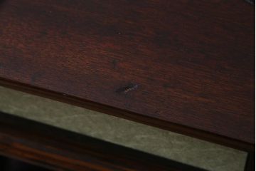 アンティーク家具　大正昭和初期　縞黒檀・桐材・栓材　銅金具　上手物!上質な作りの茶箪笥(茶棚、収納棚、違い棚、桐箪笥、桐たんす)(R-037806)