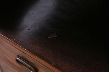 アンティーク家具　大正昭和初期　縞黒檀・桐材・栓材　銅金具　上手物!上質な作りの茶箪笥(茶棚、収納棚、違い棚、桐箪笥、桐たんす)(R-037806)