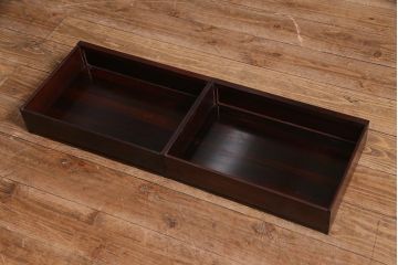 ビンテージ家具　指物家具　紫檀と漆が上品さ醸し出す茶棚(収納棚、飾り棚)(R-037809)