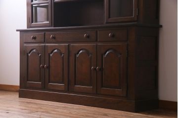 中古　松本民芸家具　特注品!F型食器棚　和洋折衷スタイルにおすすめの食器棚(カップボード、キャビネット、収納棚)(R-037817)