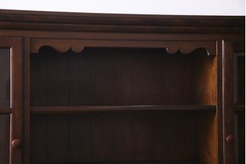 中古　松本民芸家具　特注品!F型食器棚　和洋折衷スタイルにおすすめの食器棚(カップボード、キャビネット、収納棚)(R-037817)