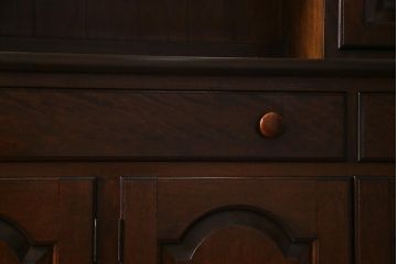 中古　松本民芸家具　特注品!F型食器棚　和洋折衷スタイルにおすすめの食器棚(カップボード、キャビネット、収納棚)(R-037817)