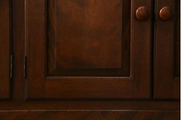 中古　松本民芸家具　特注品!F型食器棚　和洋折衷スタイルにおすすめの食器棚(カップボード、キャビネット、収納棚)(R-037817)