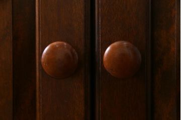 中古　松本民芸家具　特注品!F型食器棚　和洋折衷スタイルにおすすめの食器棚(カップボード、キャビネット、収納棚)(R-037817)