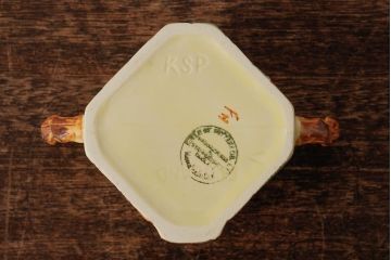 ヴィンテージ雑貨　イギリス　Keele St. Pottery(KSP)　COTTAGEWARE(コテージウェア)　ミルクジャグ&シュガーポット(クリーマー、ビンテージ)(R-037819)