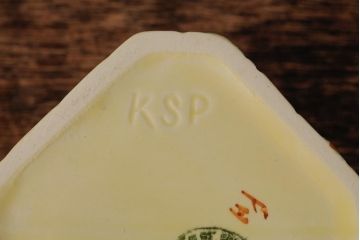 ヴィンテージ雑貨　イギリス　Keele St. Pottery(KSP)　COTTAGEWARE(コテージウェア)　ミルクジャグ&シュガーポット(クリーマー、ビンテージ)(R-037819)