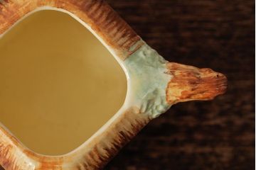 ヴィンテージ雑貨　イギリス　Keele St. Pottery(KSP)　COTTAGEWARE(コテージウェア)　ミルクジャグ&シュガーポット(クリーマー、ビンテージ)(R-037819)
