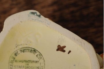 ヴィンテージ雑貨　イギリス　Keele St. Pottery(KSP)　COTTAGEWARE(コテージウェア)　ミルクジャグ&シュガーポット(クリーマー、ビンテージ)(R-037819)