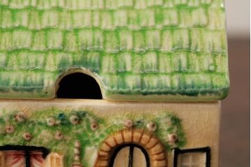 ヴィンテージ雑貨　イギリス　Keele St. Pottery(KSP)　COTTAGEWARE(コテージウェア)　ミルクジャグ&シュガーポット(クリーマー、ビンテージ)(R-037820)