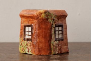 ヴィンテージ雑貨　イギリス　Keele St. Pottery(KSP)　COTTAGEWARE(コテージウェア)　ミルクジャグ&シュガーポット(クリーマー、ビンテージ)(R-037820)