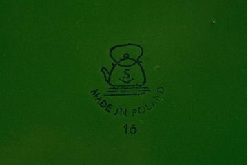 ヴィンテージ雑貨　ポーランド製　レトロなグリーンがおしゃれなホーローケトル(キッチン雑貨、やかん、ビンテージ)(R-037821)