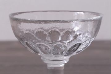 アンティーク雑貨　大正期　無色吹きガラス氷コップ3点セット(R-037823)