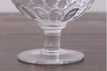 アンティーク雑貨　大正期　無色吹きガラス氷コップ3点セット(R-037823)