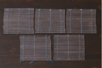 アンティーク雑貨　大正期　ガラス簾　コースター5枚(すだれ)(R-037824)