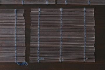 アンティーク雑貨　大正期　ガラス簾　コースター5枚(すだれ)(R-037824)