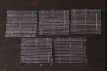 アンティーク雑貨　大正期　ガラス簾　コースター5枚(すだれ)(R-037824)