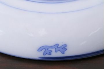 アンティーク雑貨　大正期　花蝶図　五寸　印判皿2枚セット(中皿)(R-037835)