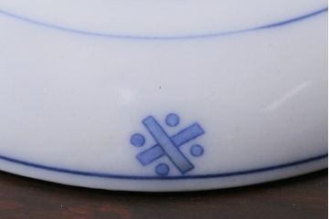 アンティーク雑貨　大正期　花蝶図　五寸　印判皿2枚セット(中皿)(R-037836)