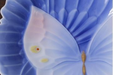 アンティーク雑貨　オールド香蘭社　金彩花蝶図　小皿3枚(変形皿)(R-037838)