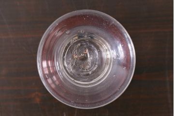 アンティーク雑貨　古民具・骨董　大正期　赤縁氷コップ(吹きガラス)(R-037842)