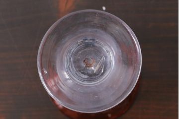 アンティーク雑貨　古民具・骨董　大正期　赤縁氷コップ2点(ペア・吹きガラス)(R-037843)