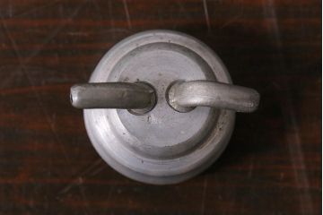 アンティーク雑貨　昭和初期　ウランミルクガラス　調味料入れ(キッチン雑貨)(R-037844)