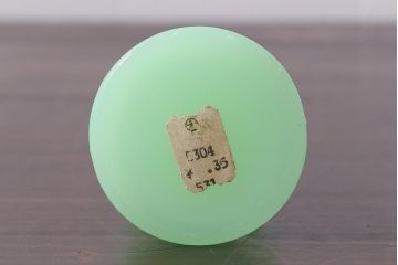 アンティーク雑貨　昭和初期　ウランミルクガラス　調味料入れ(キッチン雑貨)(R-037844)