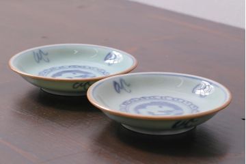 アンティーク雑貨　江戸期　萬歴年製　小皿2枚(和食器)(R-037846)