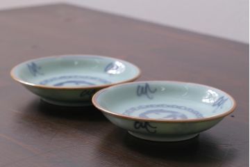 アンティーク雑貨　江戸期　萬歴年製　小皿2枚(和食器)(R-037847)